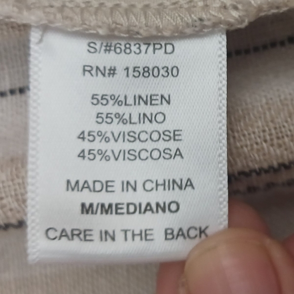 Love Tree Women's  Striped Linen Blend Pants Sz M - Picture 3 of 10